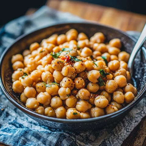 A bowl of chickpeas.